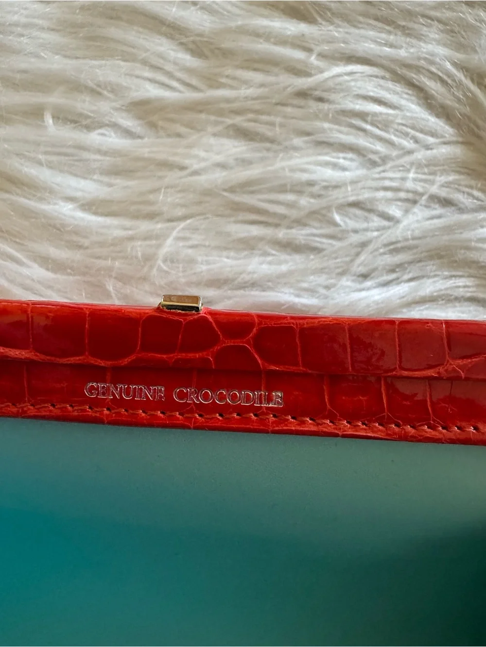 Tiffany & Co. Morgan Clutch Bag Crocodile Leather Red
